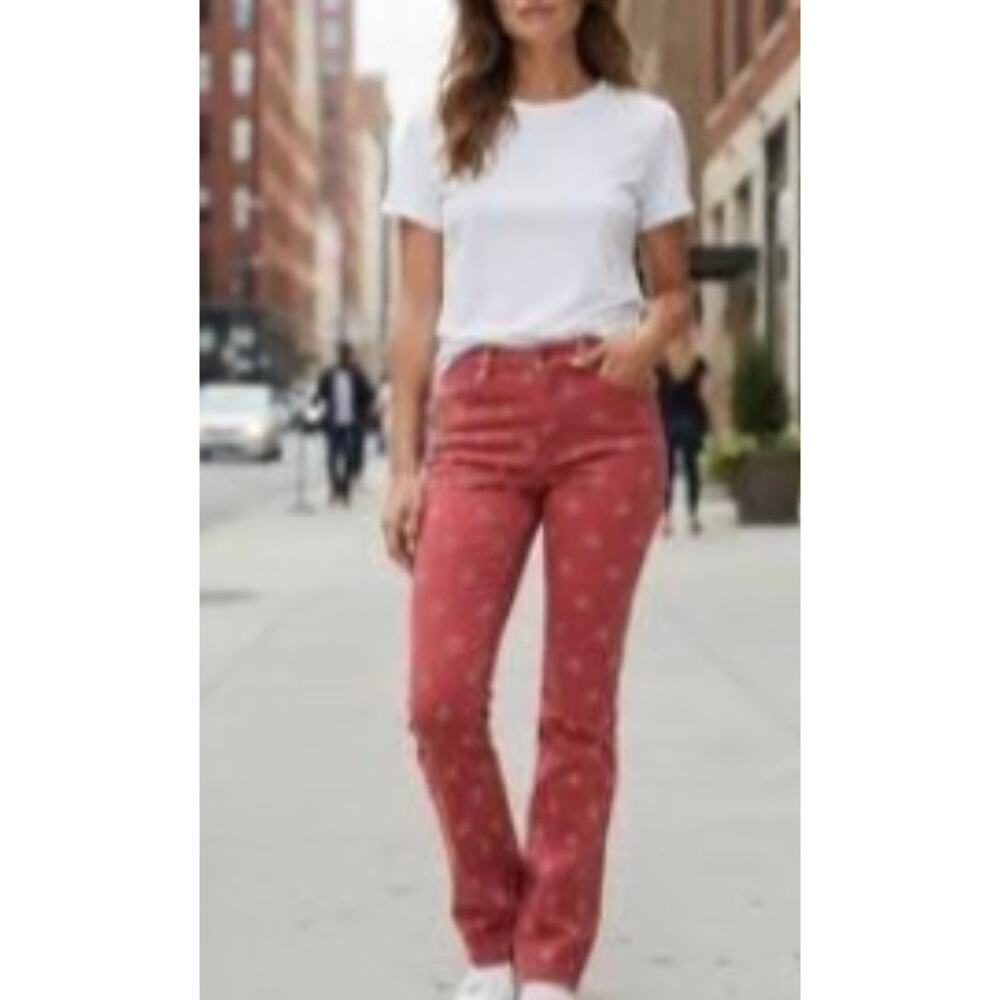 NWT Wrangler 10 / 30 x 30 Jeans High-Rise Bold Boot Cut Diamond Bay Red Bandana - Picture 3 of 13
